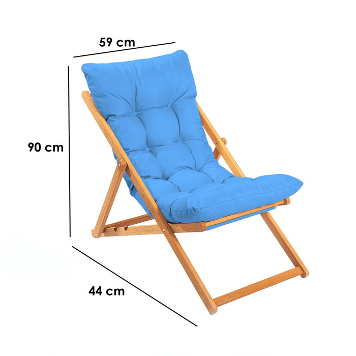 Hanah Home Silla de Jardín My006 Azul y Natural Hanah Home Silla de Jardín My006 Azul y Natural